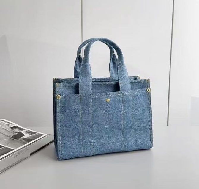 COACH CARGO Tote Bag - Denim Blue with "Coach New York" Embroidery