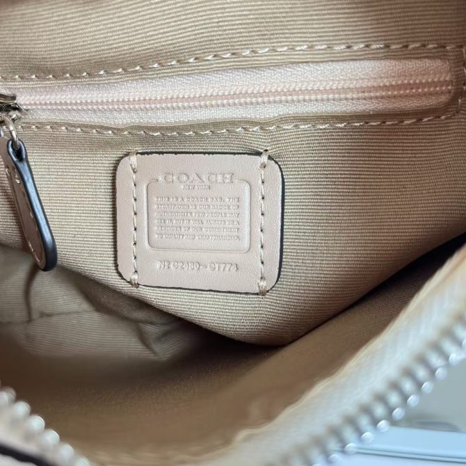 COACH White Leather Hobo Bag with Removable Chain Strap