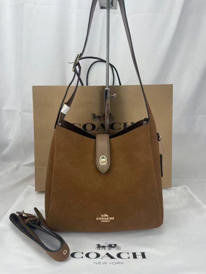 COACH Hadley Crossbody bag women Suede brown