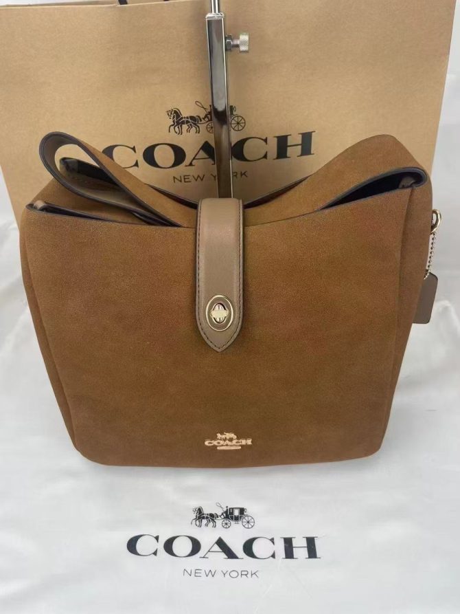 COACH Hadley Crossbody bag women Suede brown