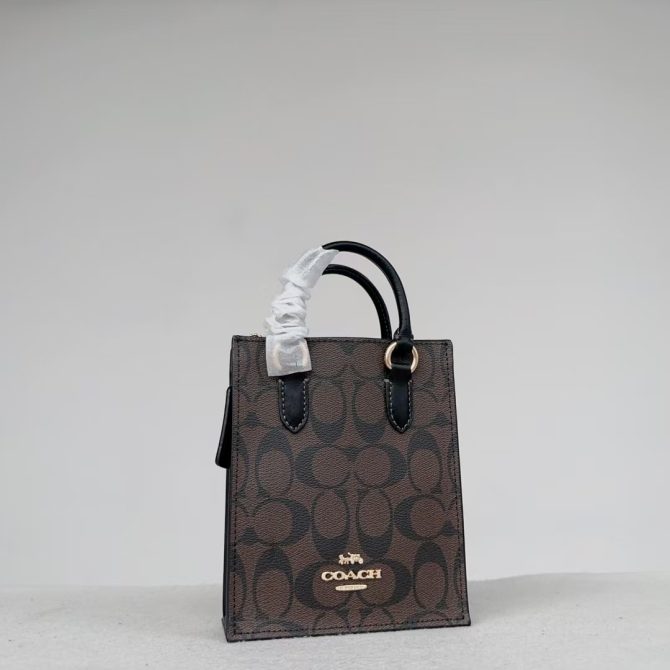 COACH Dark Brown Mini Tote Piano Score Bag Tote