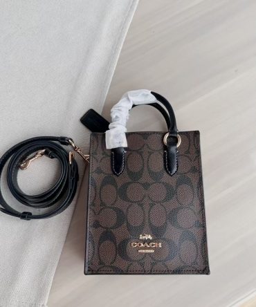 COACH Dark Brown Mini Tote Piano Score Bag Tote