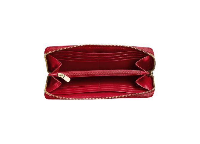 COACH Wallet Red Brown Long Canvas Wallet Women's Wallet